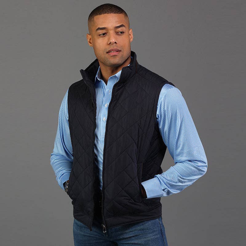 Semi-Spread Collar Polo Long Sleeve Light Blue Micro Gingham