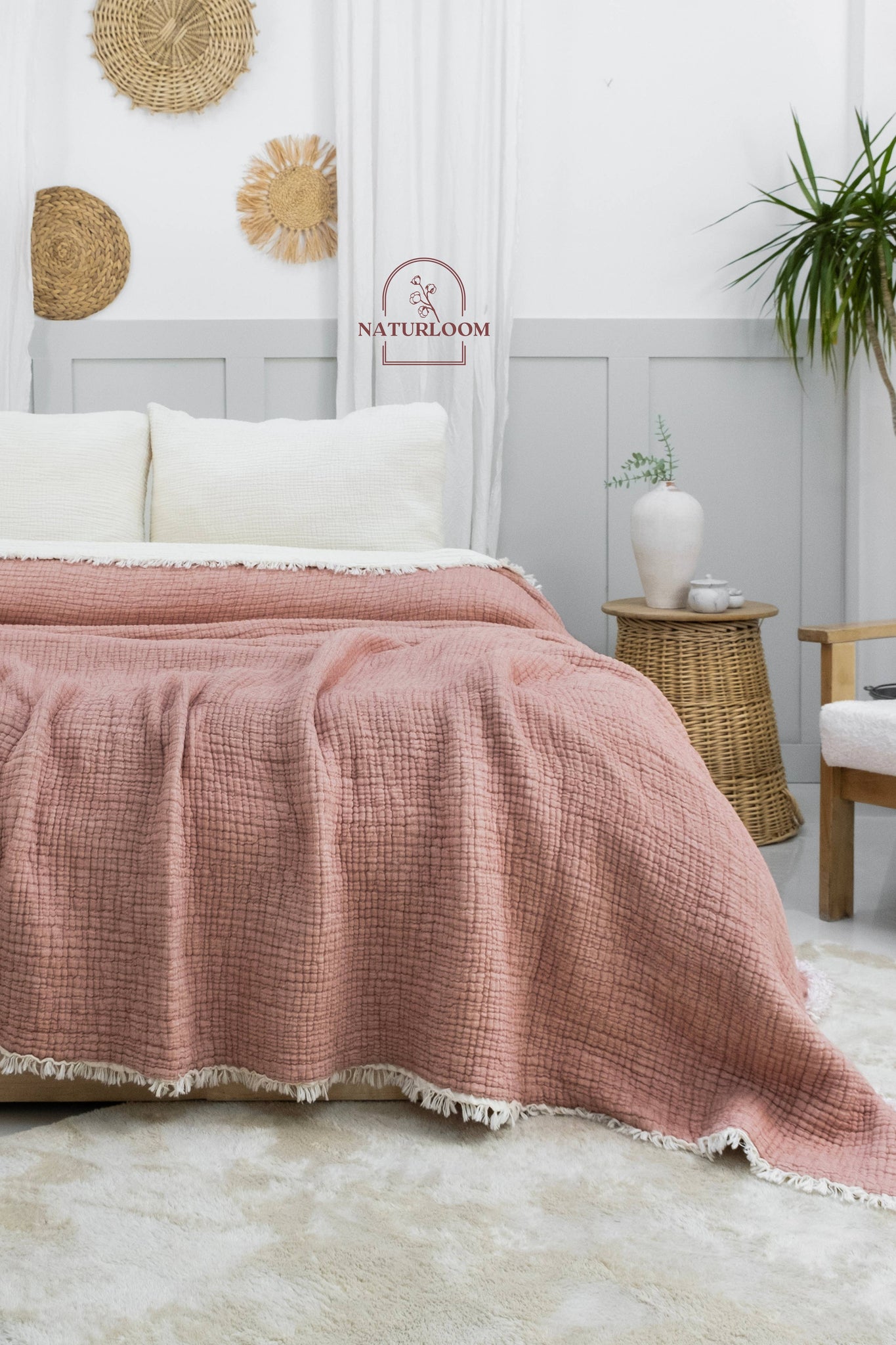 6 Layer Organic GOTS Certified Muslin Quilt - Natural Comfort, Breathable & Cozy Year Round