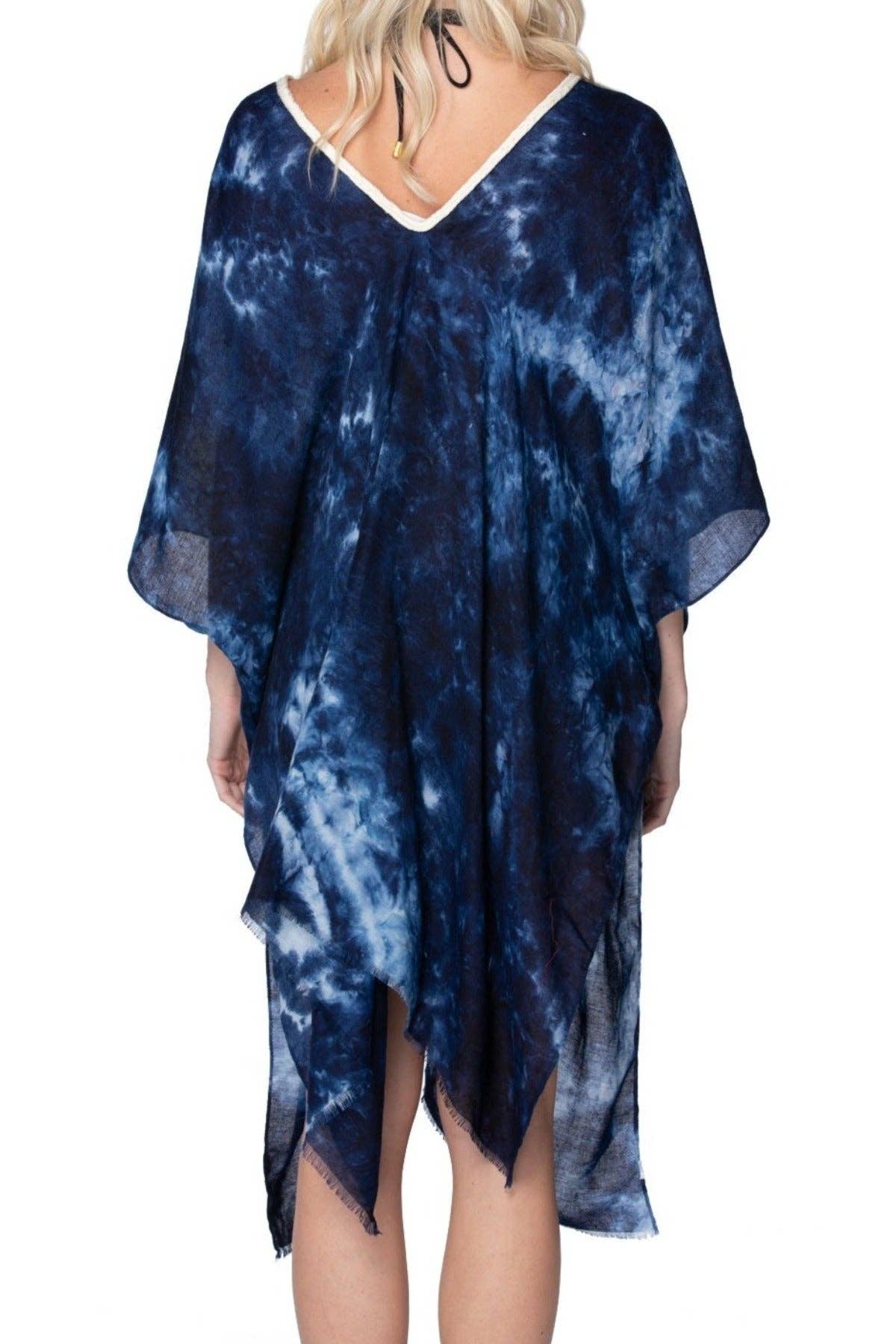 The Deep Blue Print Kaftan Cover-up