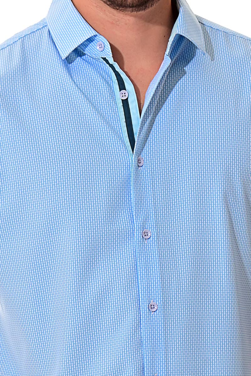 Men's Button Front Short Sleeve Shirt MCX3185-B M-2XL BOHIO