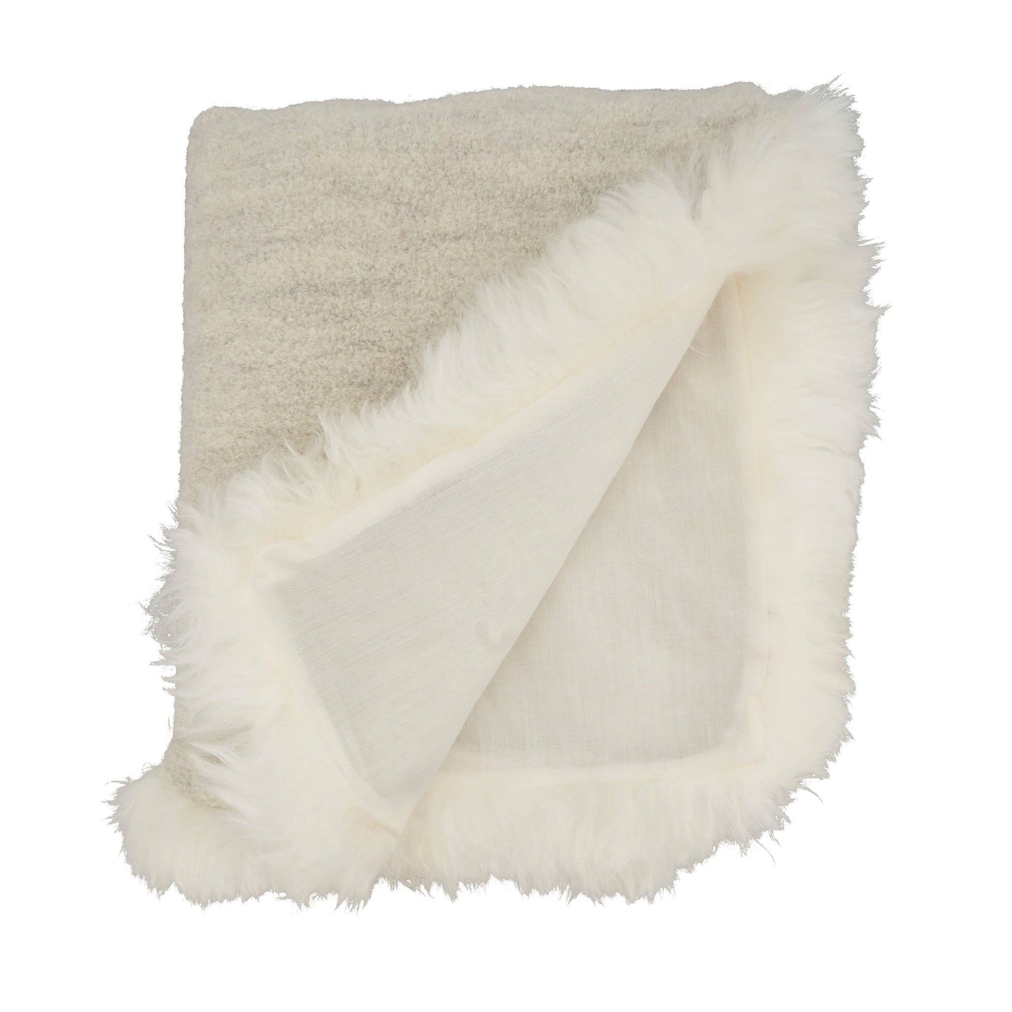 Llama Fur Throw with Lamb Fur Border