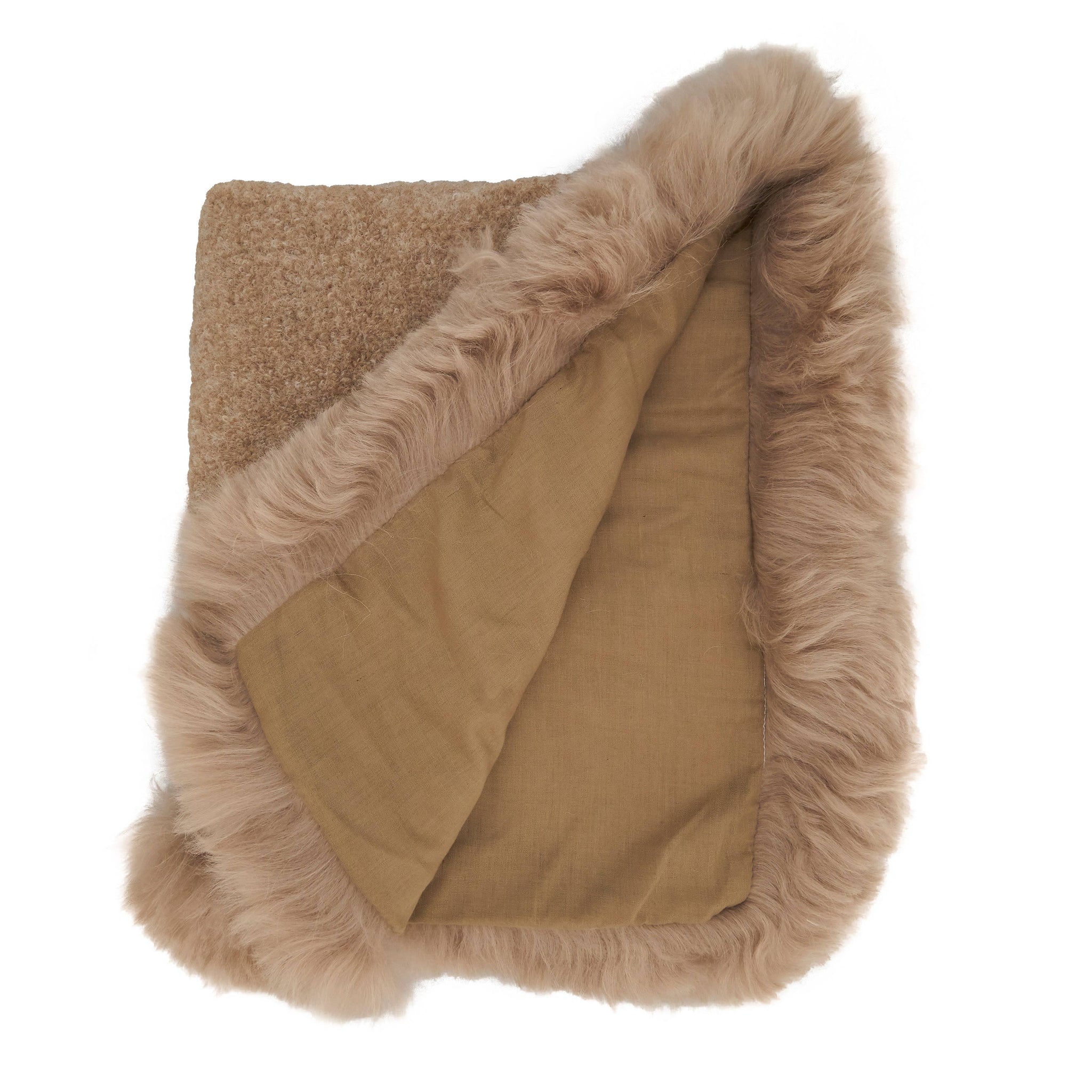 Llama Fur Throw with Lamb Fur Border