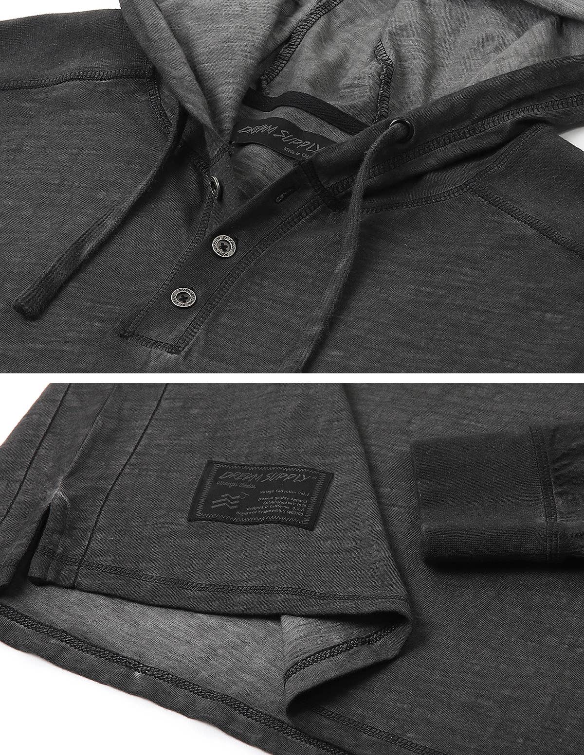 Vintage Garment Dyed Casual Long Sleeve Hoodie - On Sale