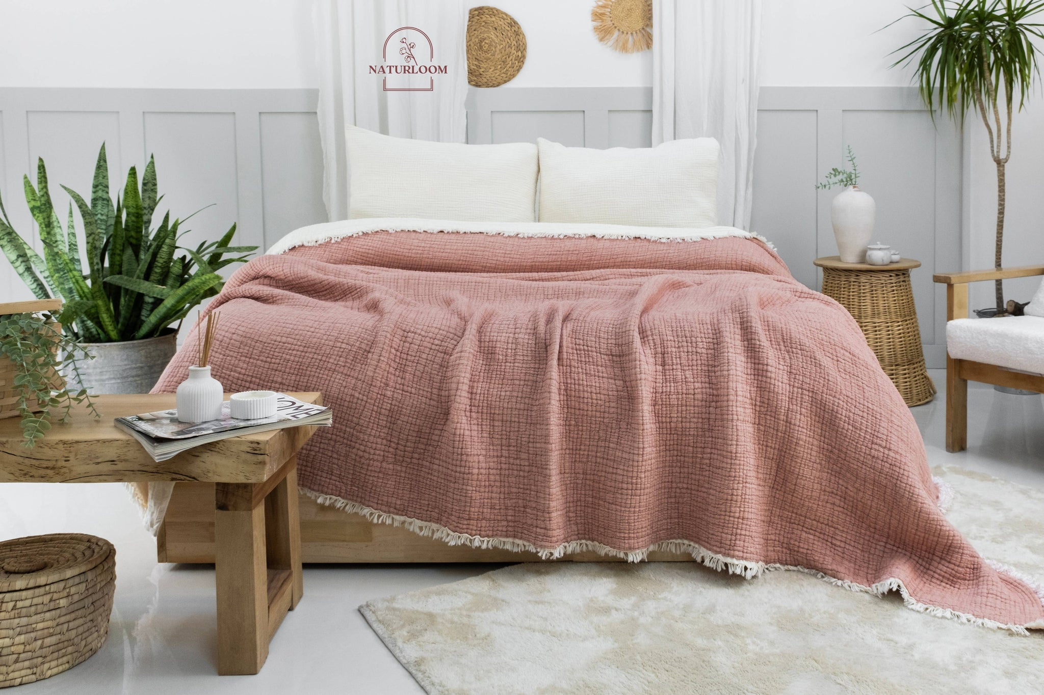 6 Layer Organic GOTS Certified Muslin Quilt - Natural Comfort, Breathable & Cozy Year Round