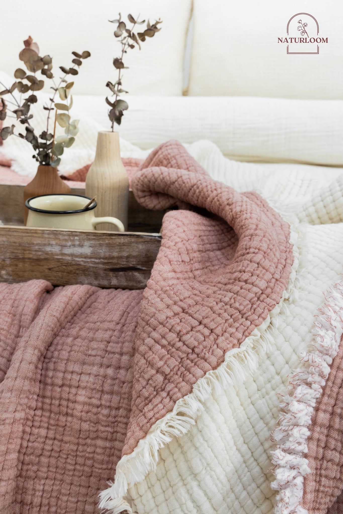 6 Layer Organic GOTS Certified Muslin Quilt - Natural Comfort, Breathable & Cozy Year Round
