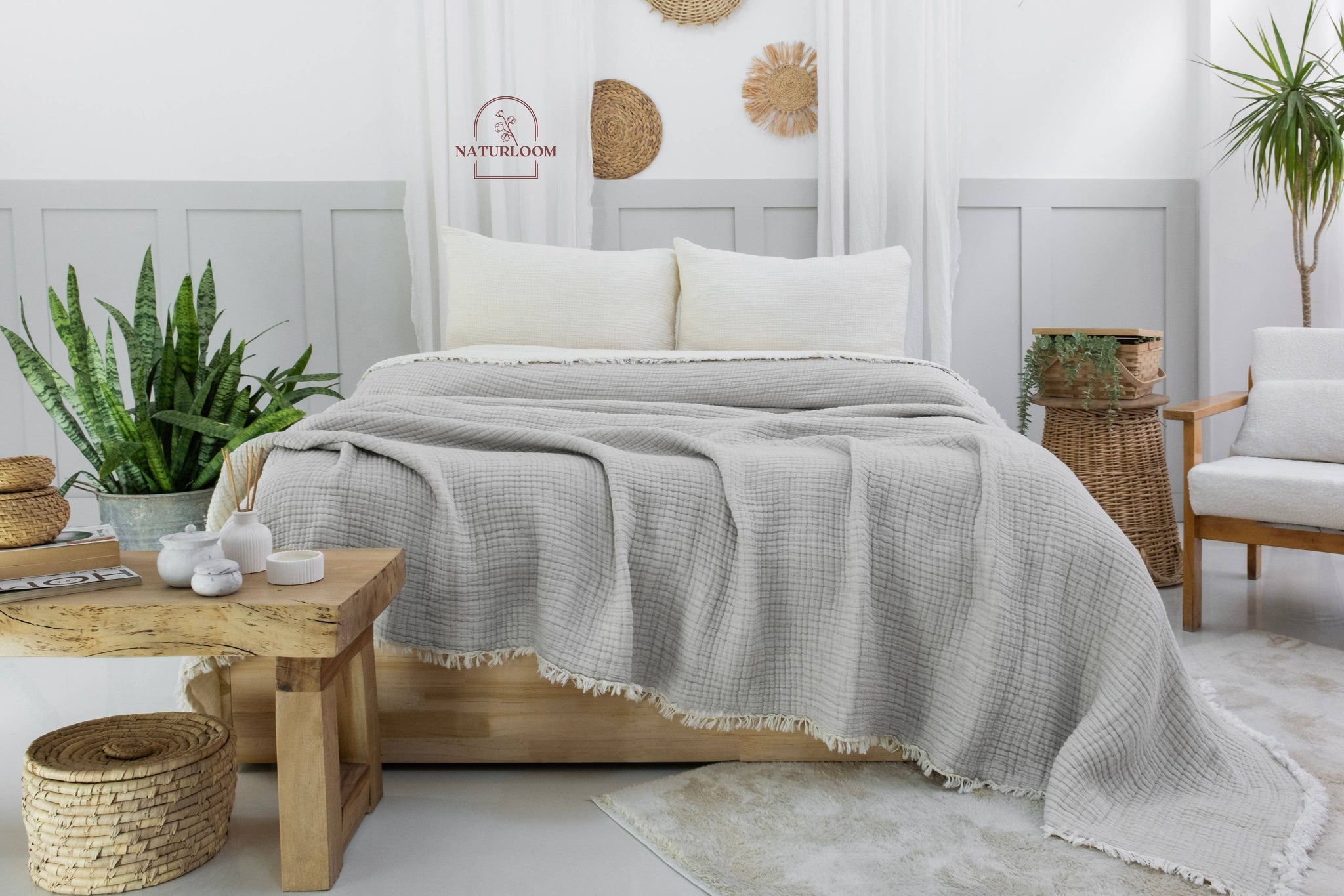 6 Layer Organic GOTS Certified Muslin Quilt - Natural Comfort, Breathable & Cozy Year Round