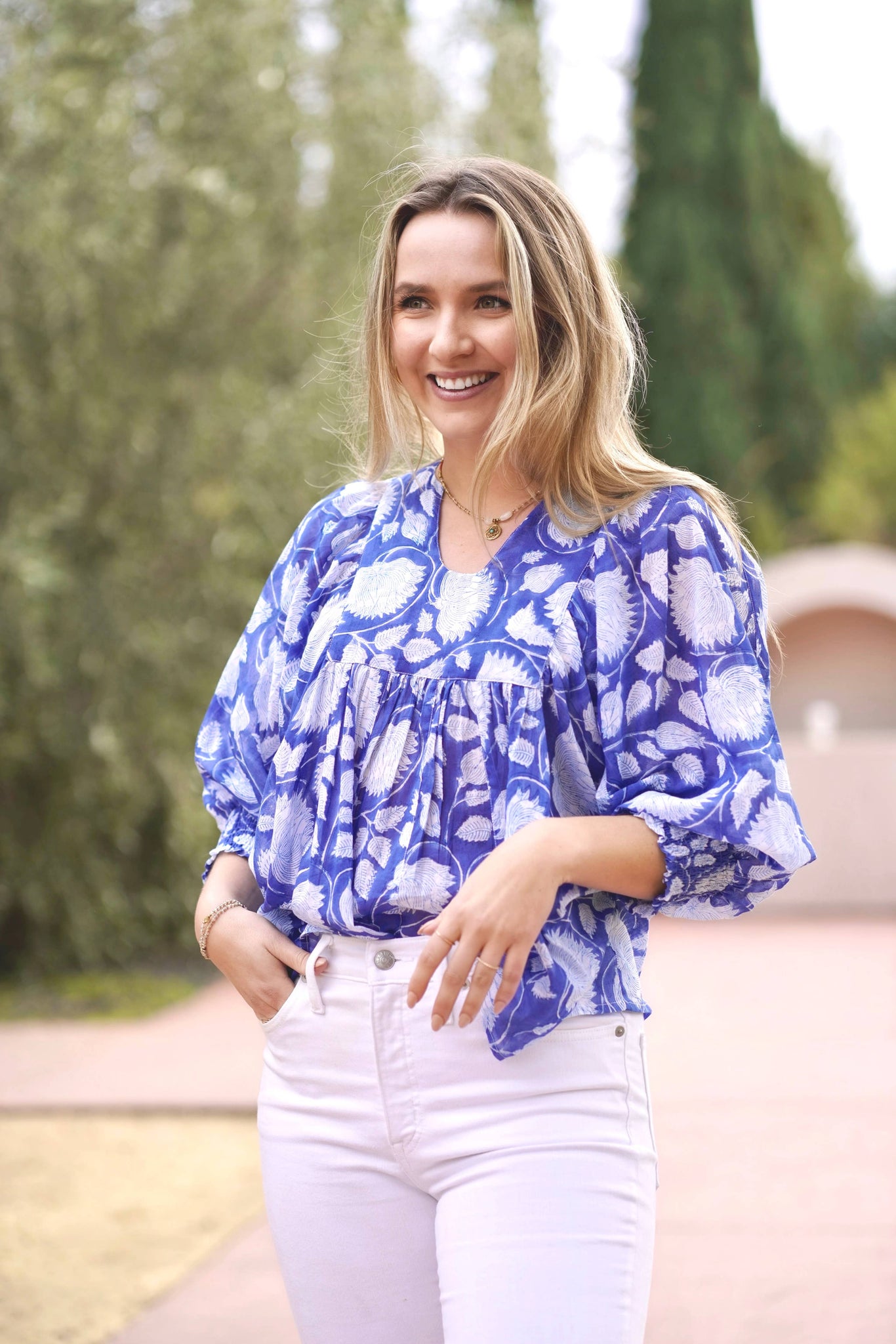 Anjou Top O/S Navy White