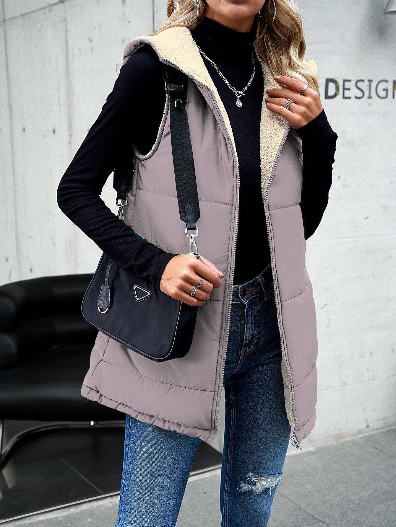 Women's Vest Sleeveless Fleece Jacket Zip Hoodie