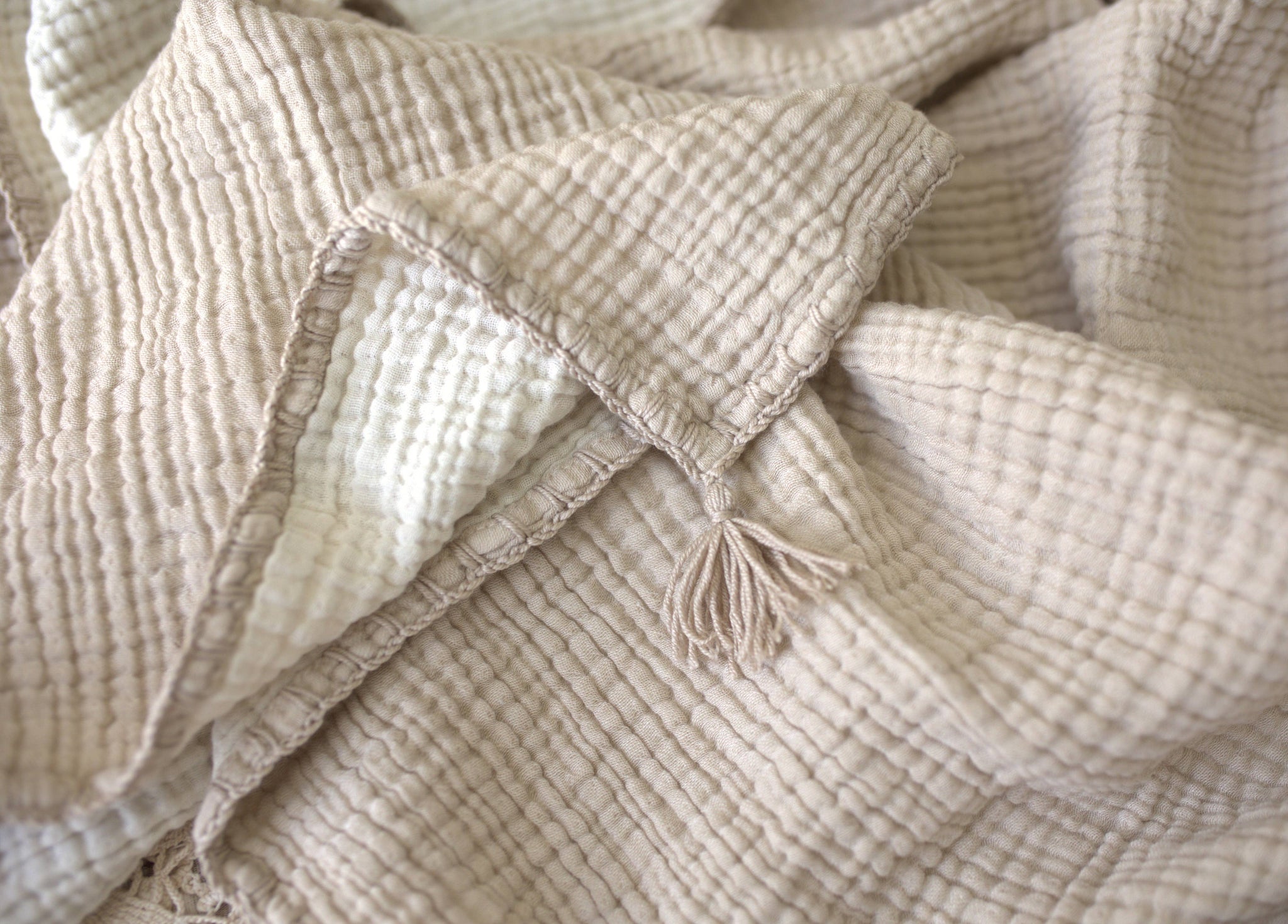 GOTS Certified Organic Muslin Cotton Throw Blanket, Gauze Fabric, Organic Cotton Quilt, Muslin King Bed cover, Boho Throw Blanket, Vizon Color