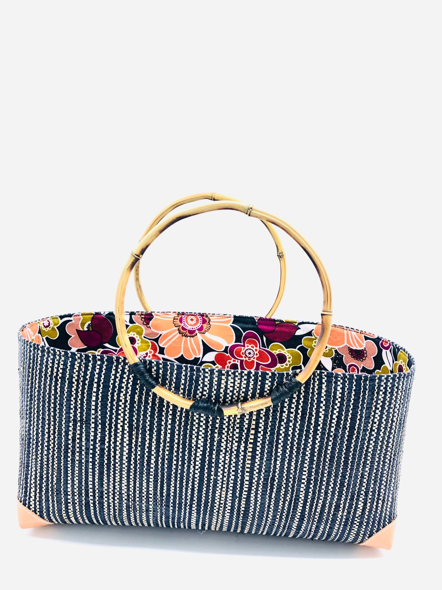 Bebe Straw Handbag with Bamboo Handles