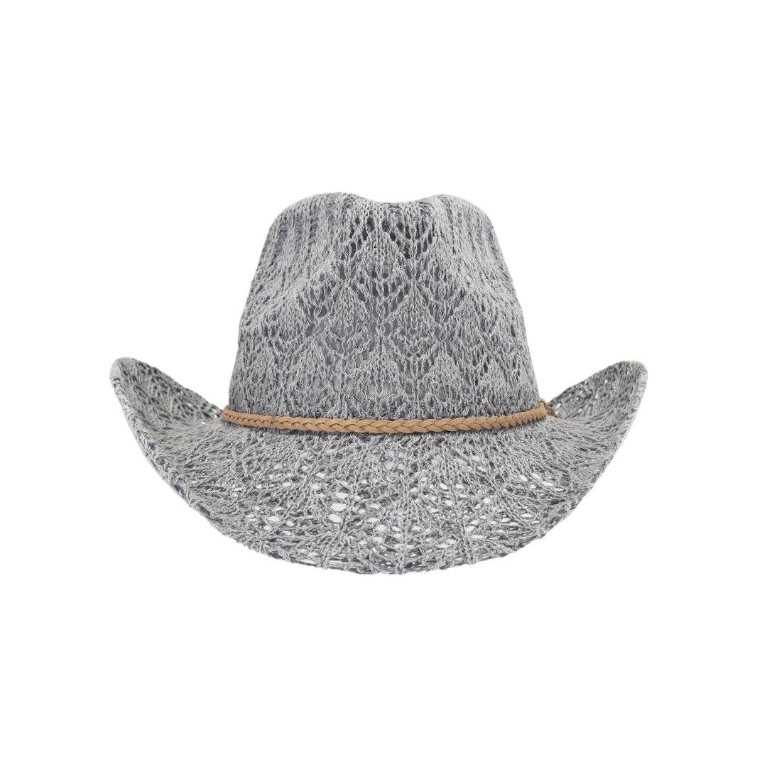 Horseshoe Lace Knit Cowboy Hat