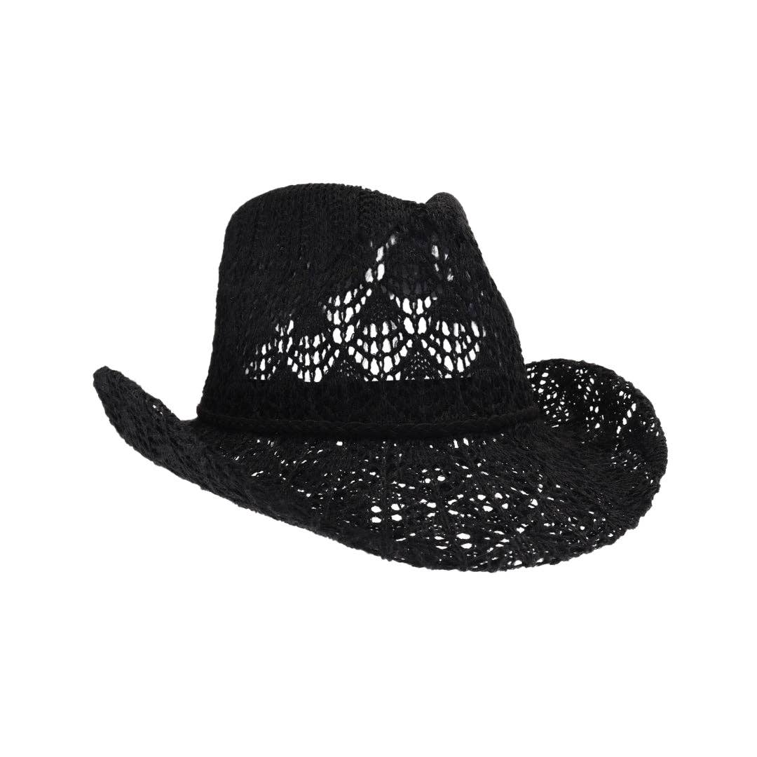 Horseshoe Lace Knit Cowboy Hat