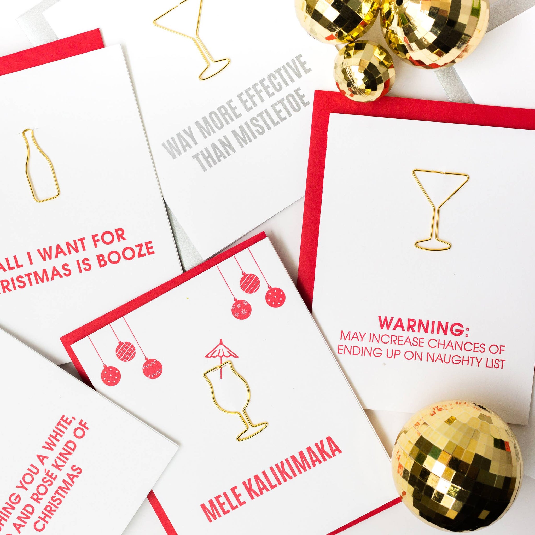 More Effective Than Mistletoe- Paper Clip Letterpress Card