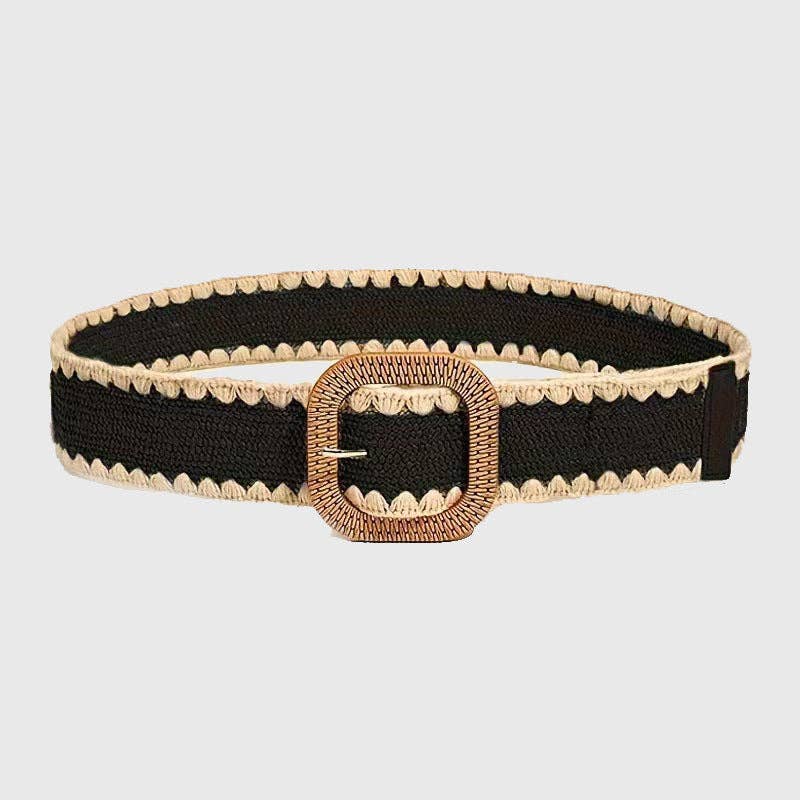 Boho Hollow Woven Straw Belt for Women