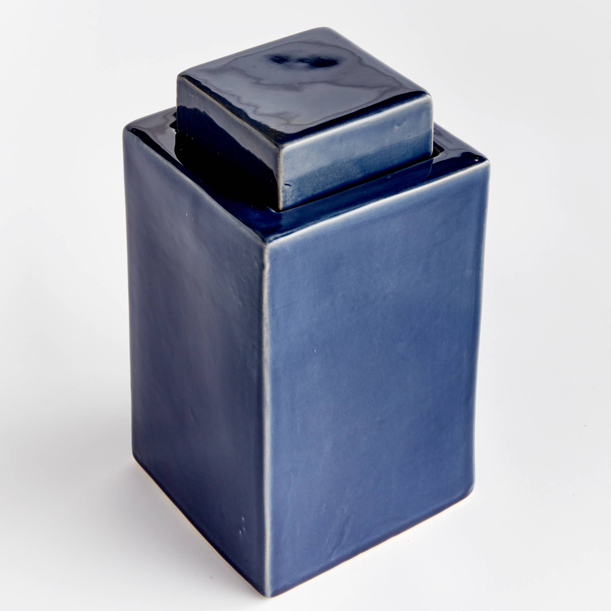 Ceramic Glazed Blue Jar- Available in 2 Sizes