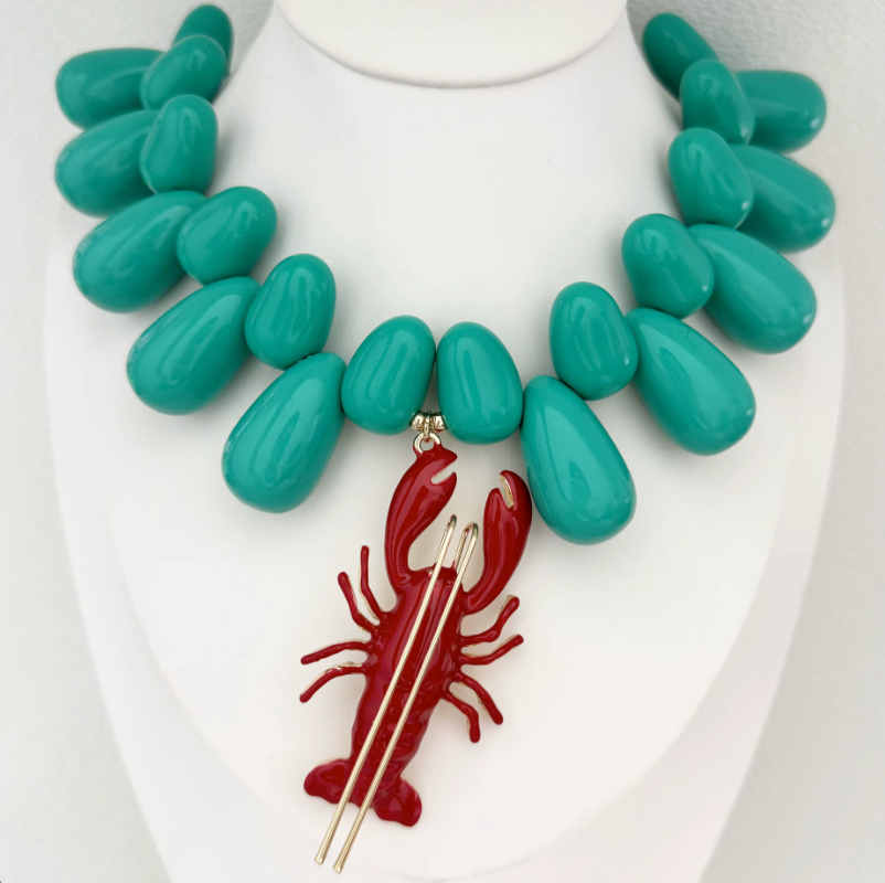 Lucky Fish- Kitsch and Sea- Resin Bead Statement Necklace