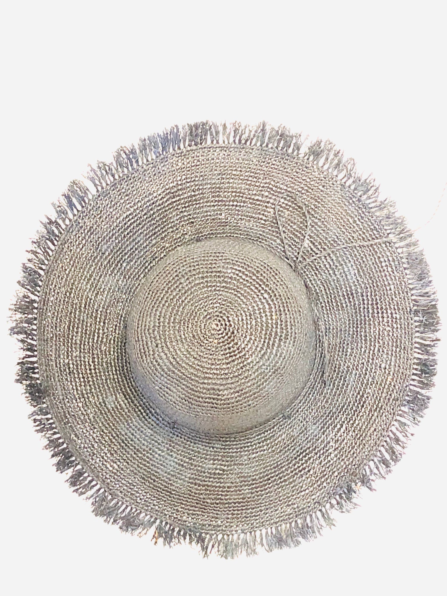 5" Brim Meghan Crochet Straw Sun Hat with Raw Fringe Edge