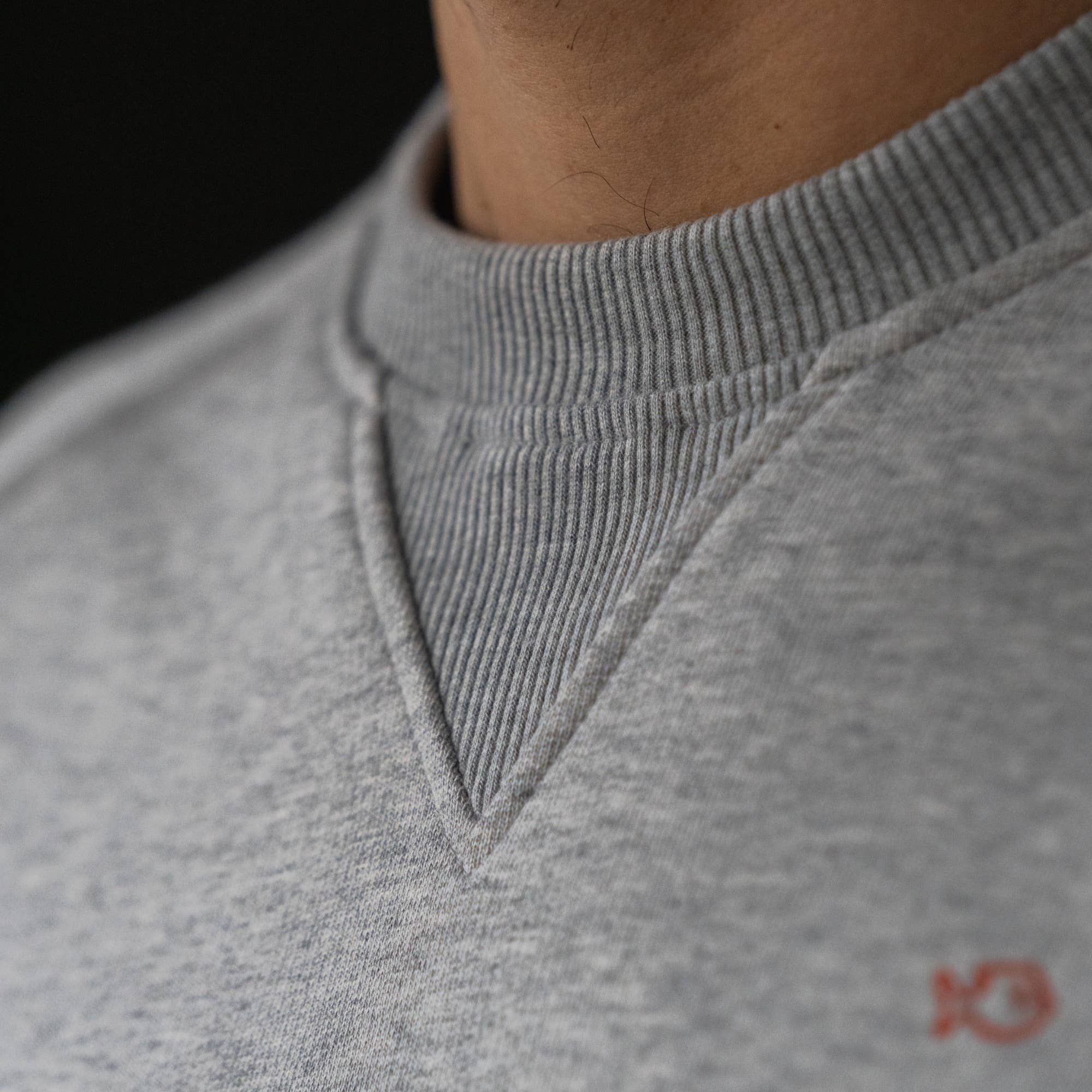 Mens casual 100% organic cotton sweatshirt - Light grey