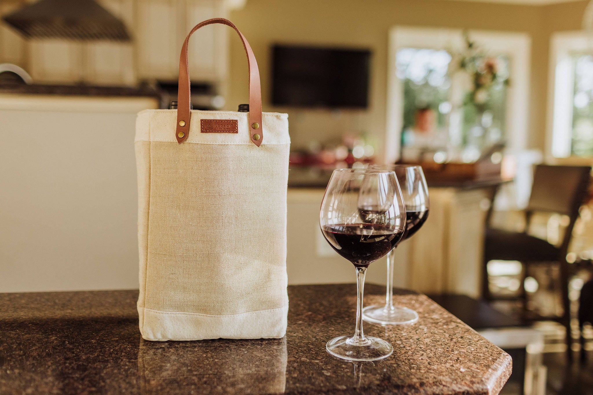 Jute 2 Bottle Insulated Wine Bag