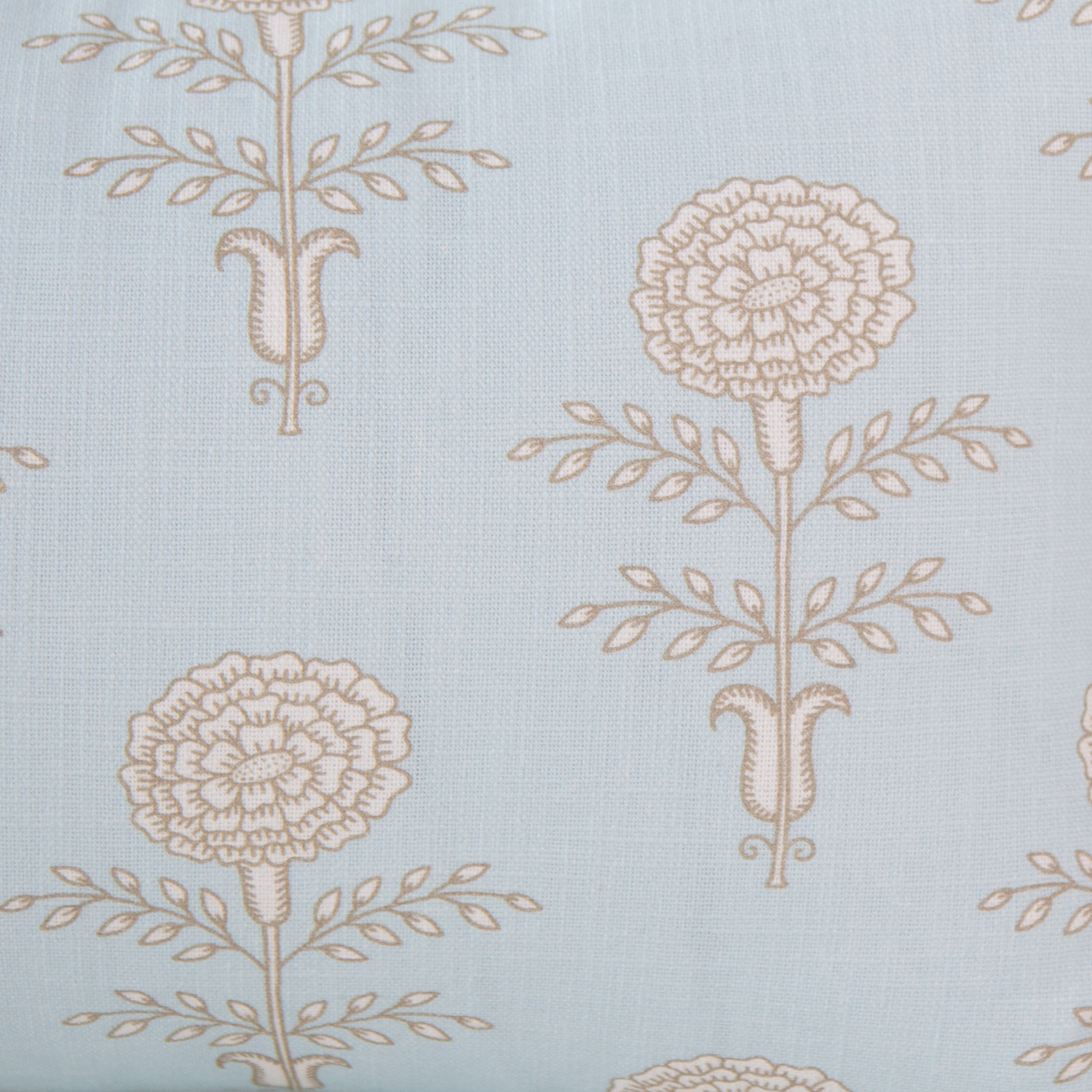 Elodie Sky Floral Block Print Pillow Cover