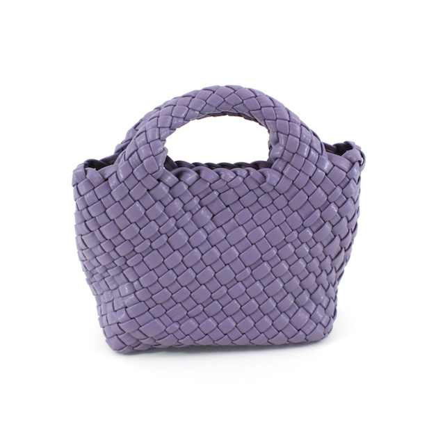 Small Woven Tote Crossbody Bag w/Cosmetic Pouch
