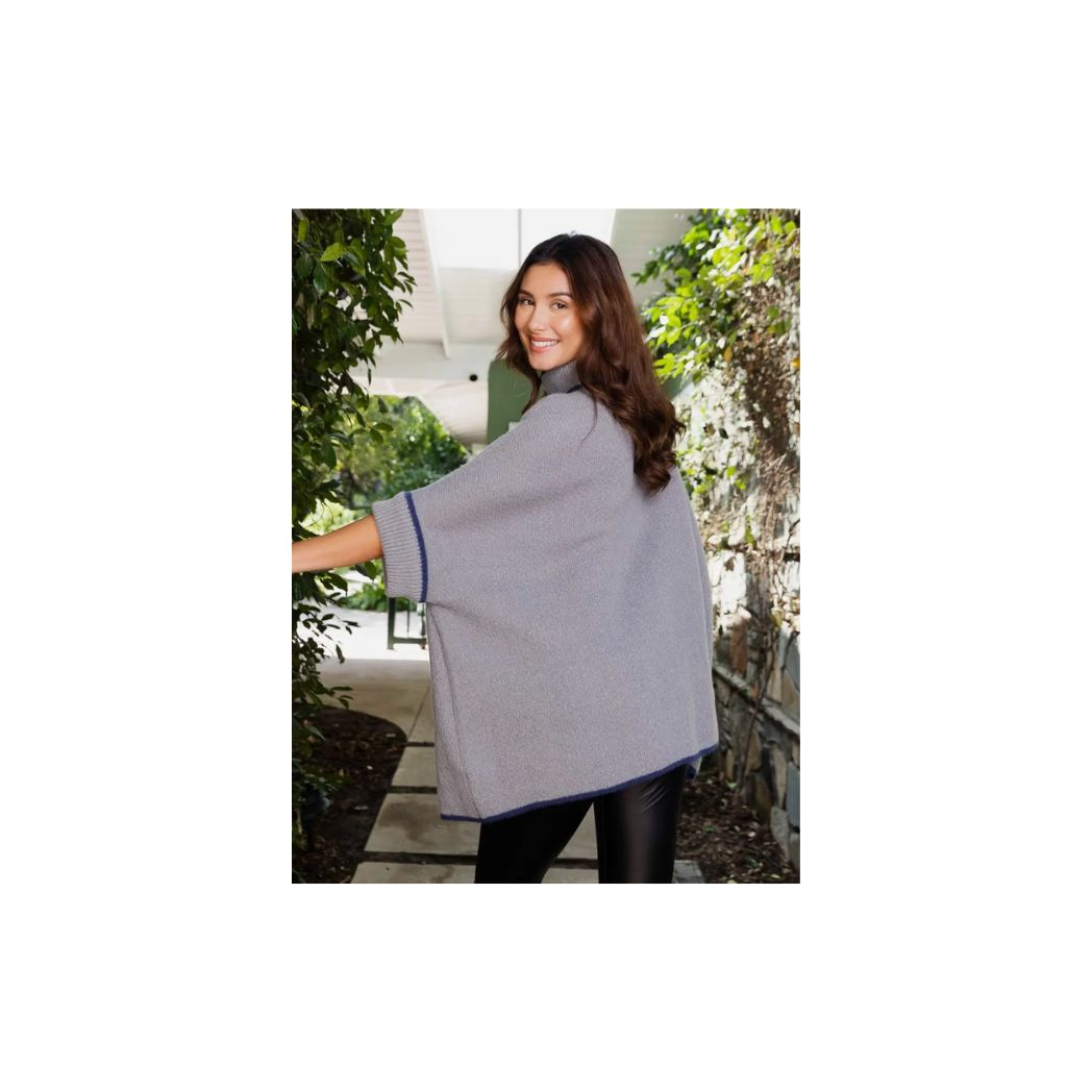 Turtleneck Poncho with Arm Holes