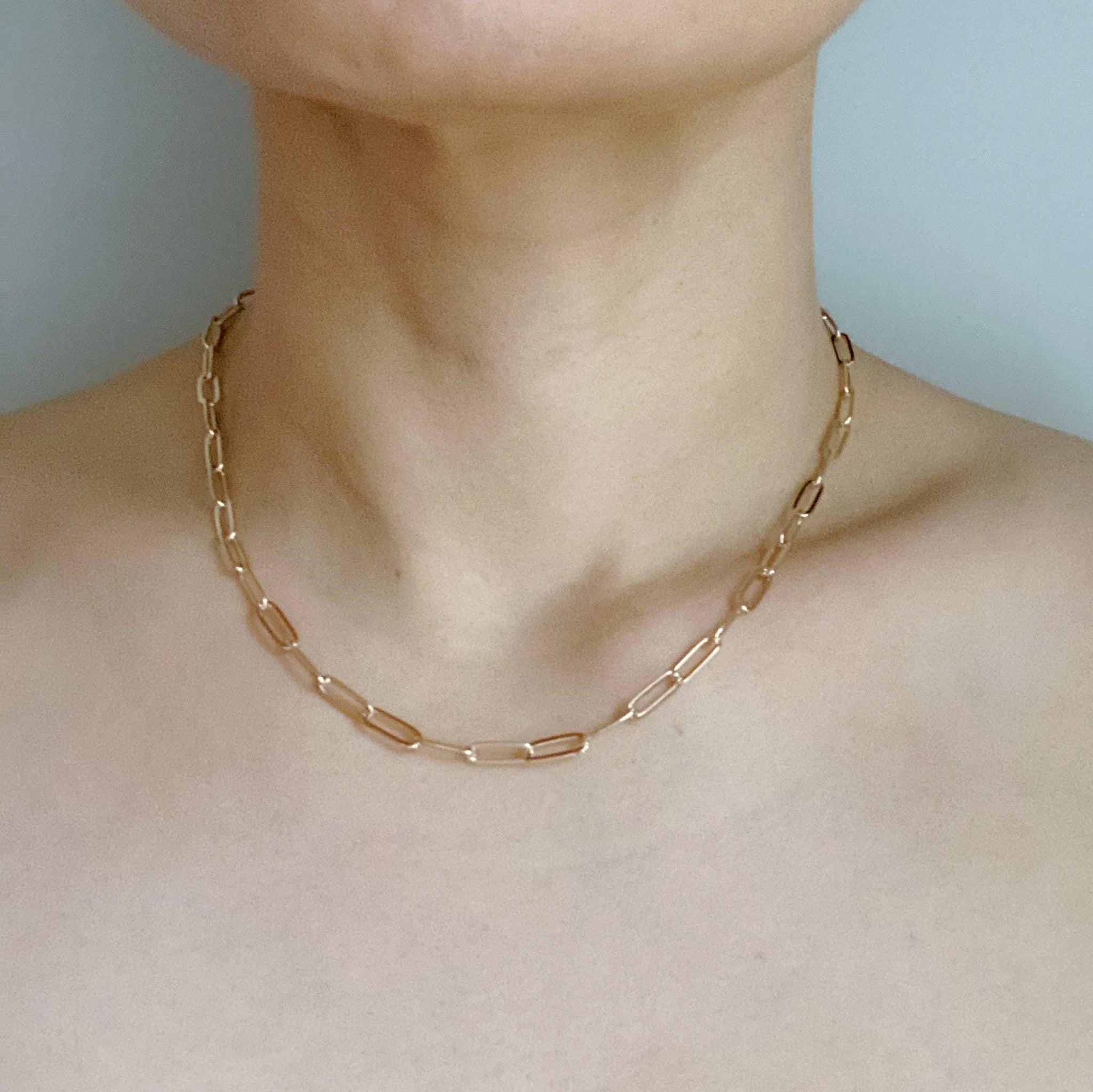 Gold Dainty Link Chain Necklace