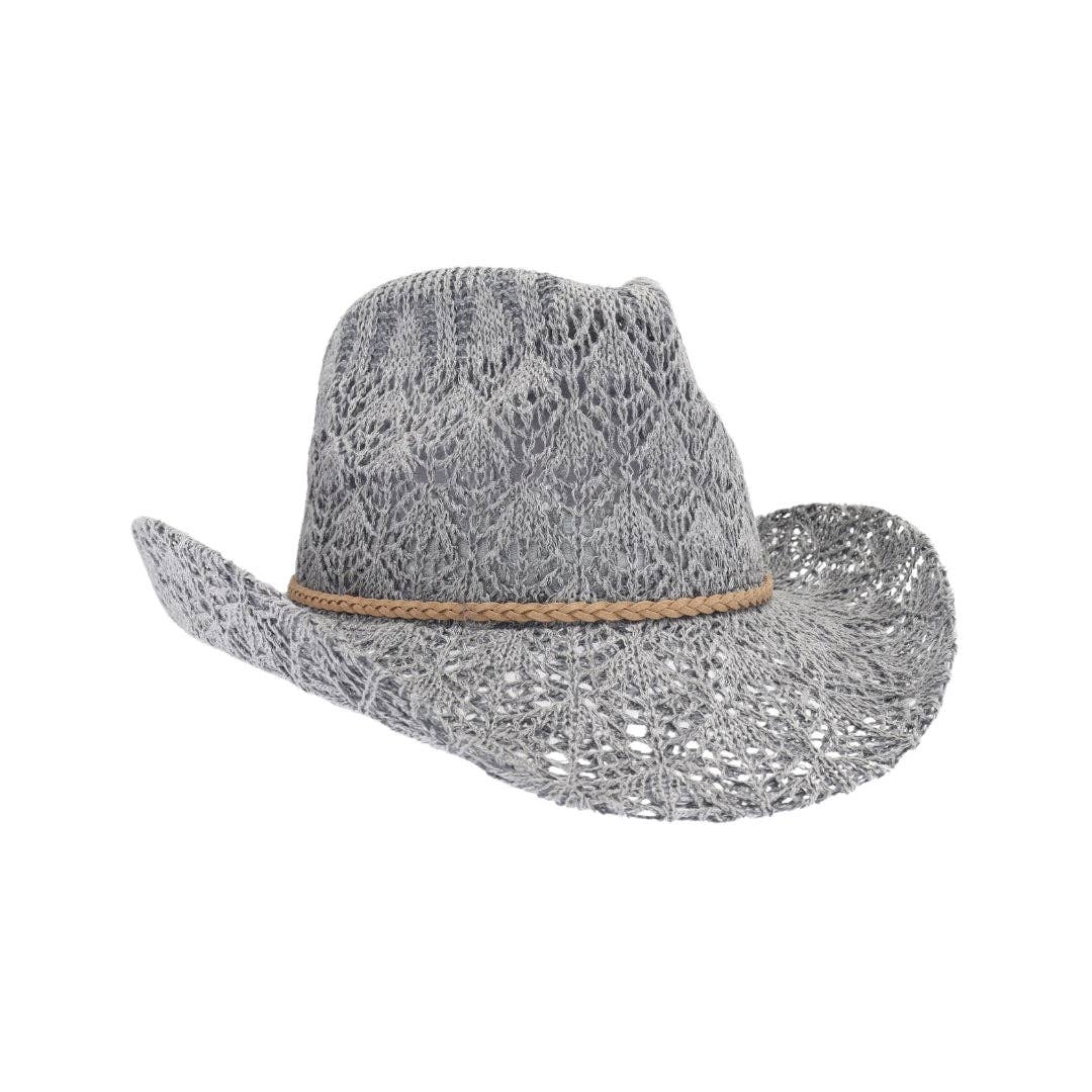 Horseshoe Lace Knit Cowboy Hat