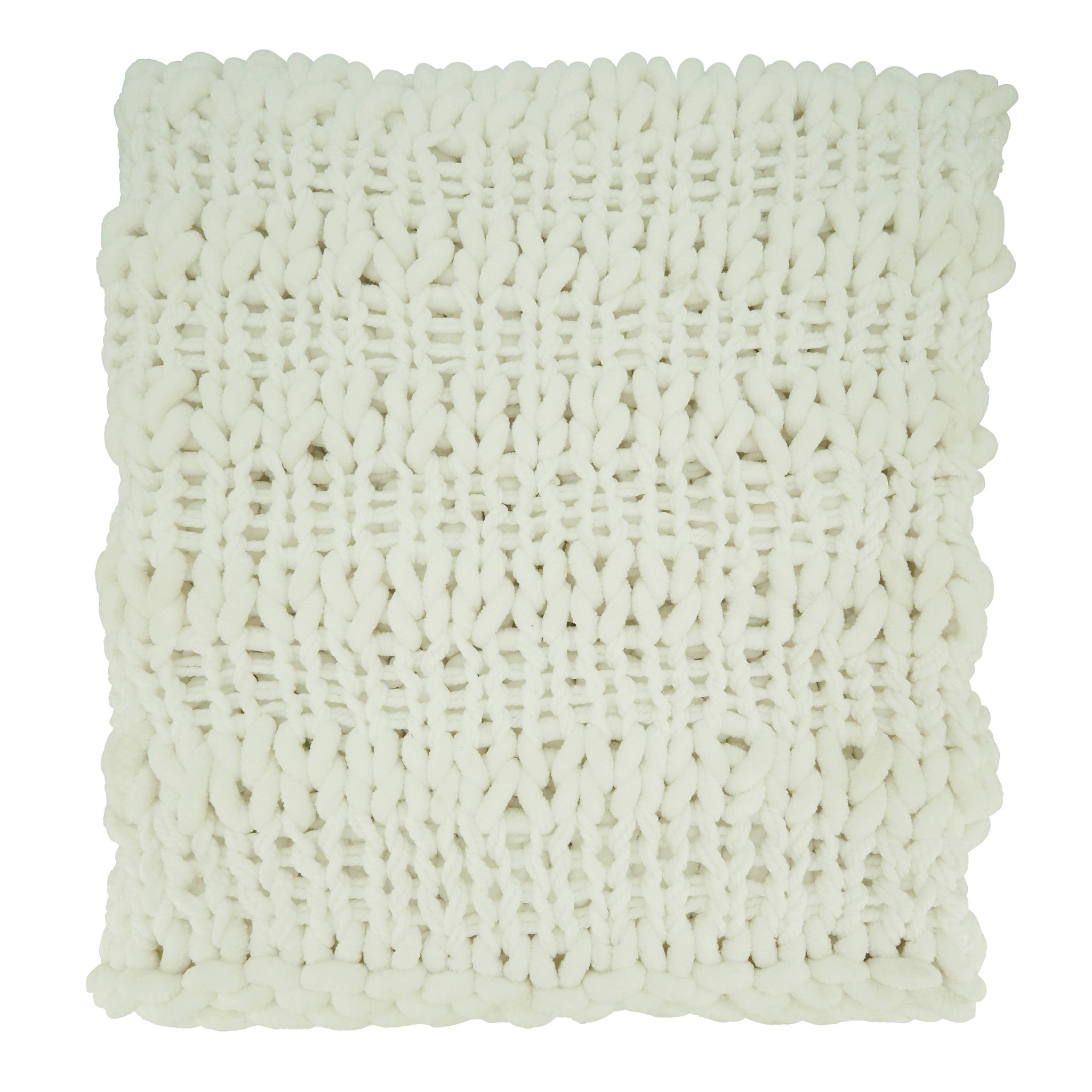 Chunky Knit Throw - Woven Design