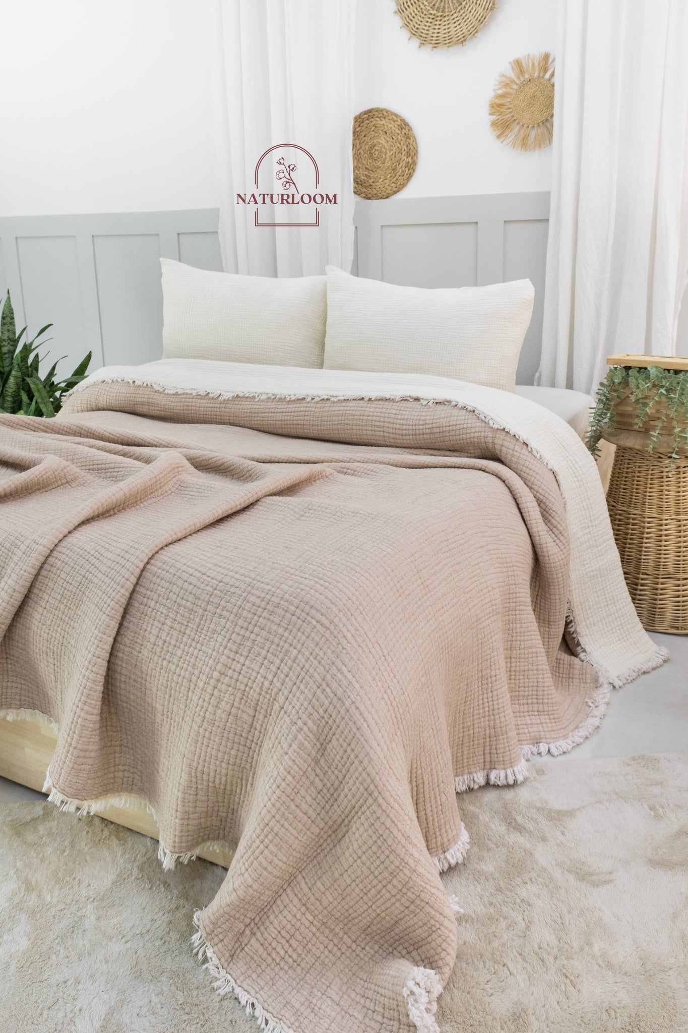 6 Layer Organic GOTS Certified Muslin Quilt - Natural Comfort, Breathable & Cozy Year Round