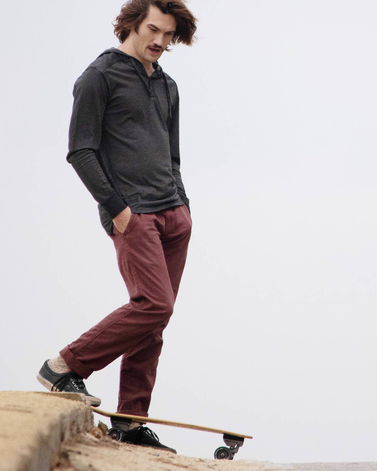 Vintage Garment Dyed Casual Long Sleeve Hoodie - On Sale