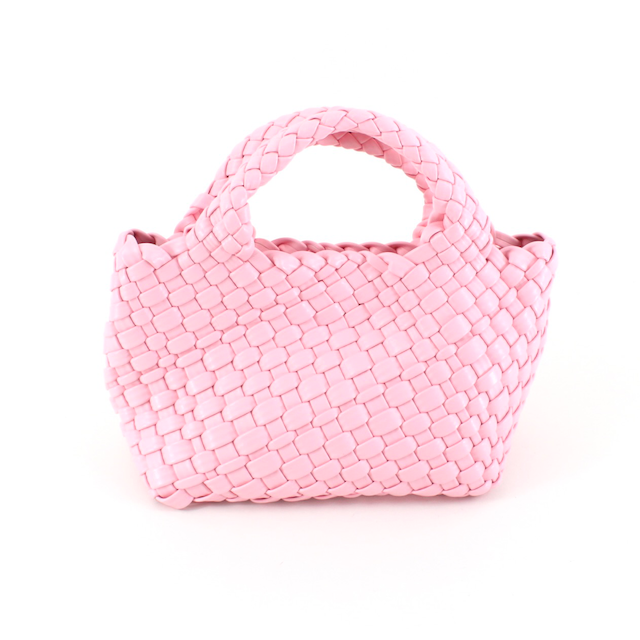 Small Woven Tote Crossbody Bag w/Cosmetic Pouch