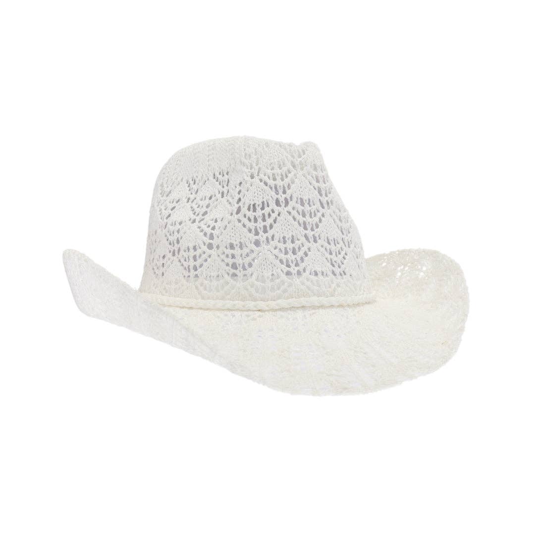 Horseshoe Lace Knit Cowboy Hat