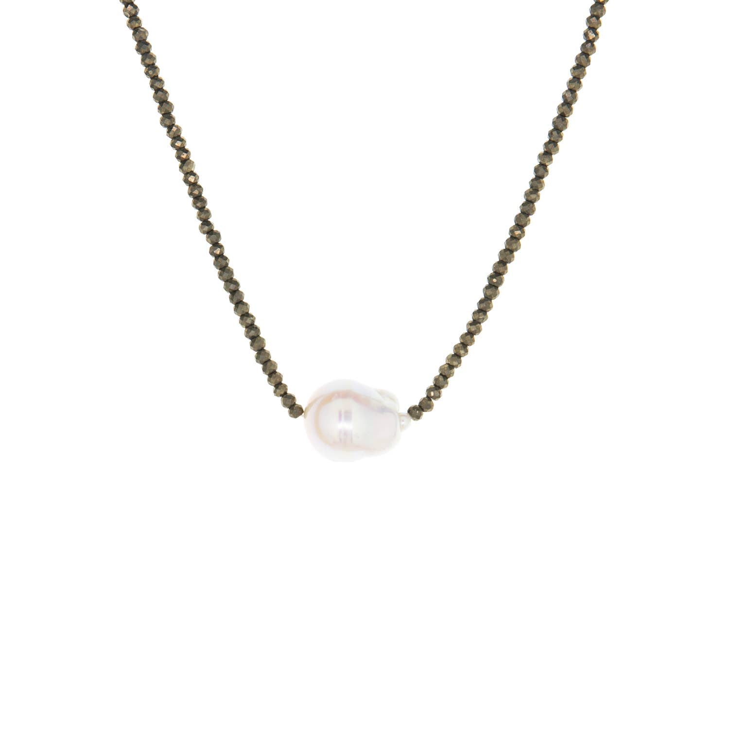 Semi precious stone necklace with pearl