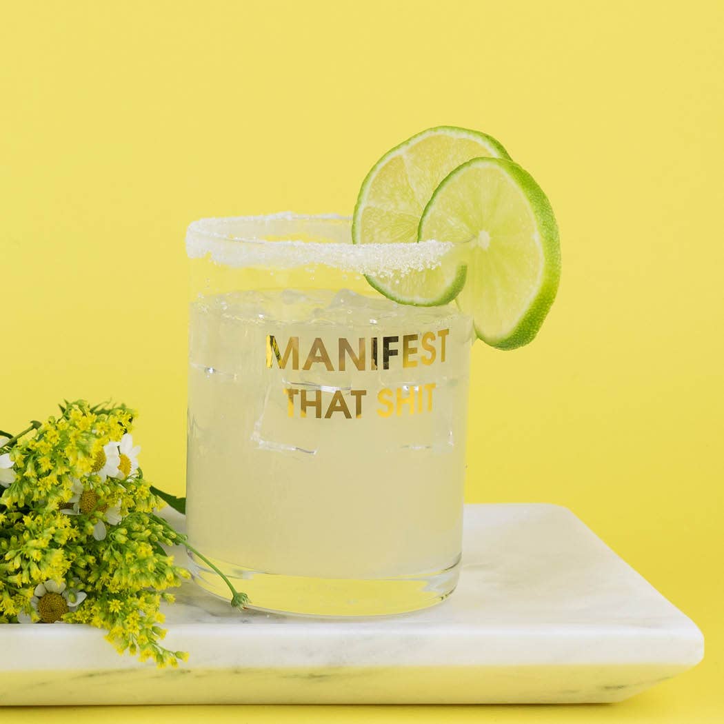 Manifest That Shit - Gold Foil Rocks Glass
