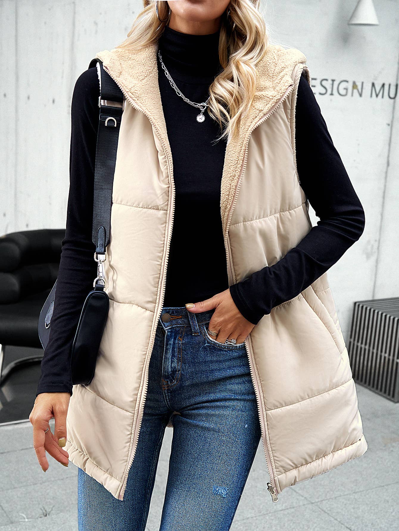 Women's Vest Sleeveless Fleece Jacket Zip Hoodie