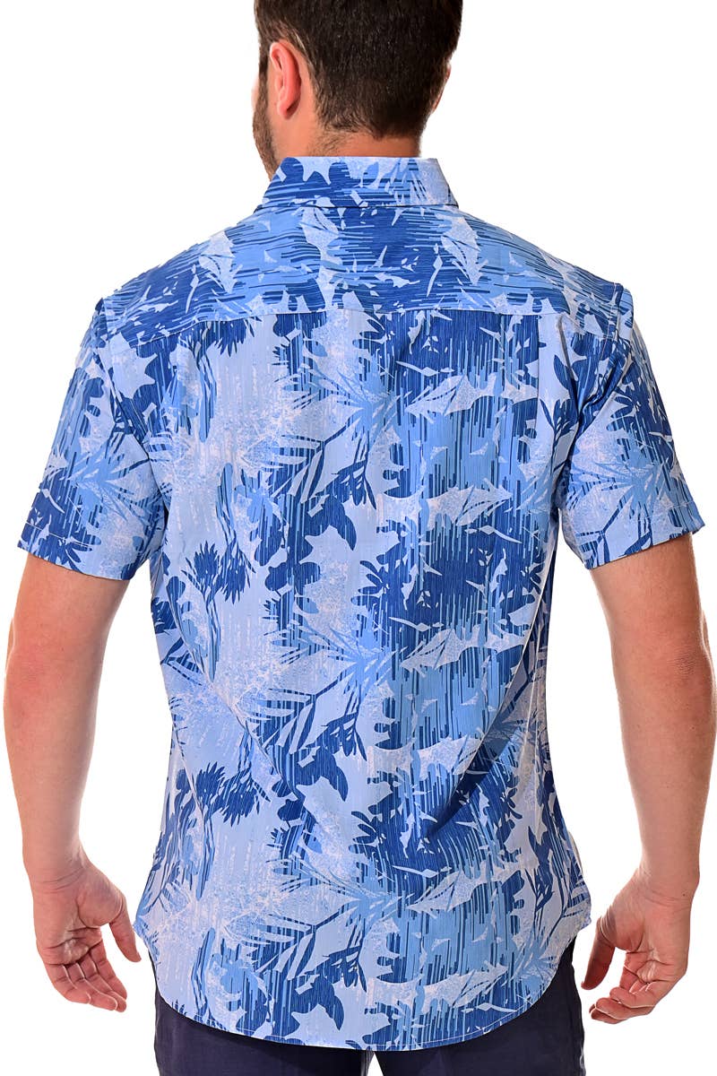 Men's Button Front Short Sleeve Shirt MCX3217-B M-2XL BOHIO