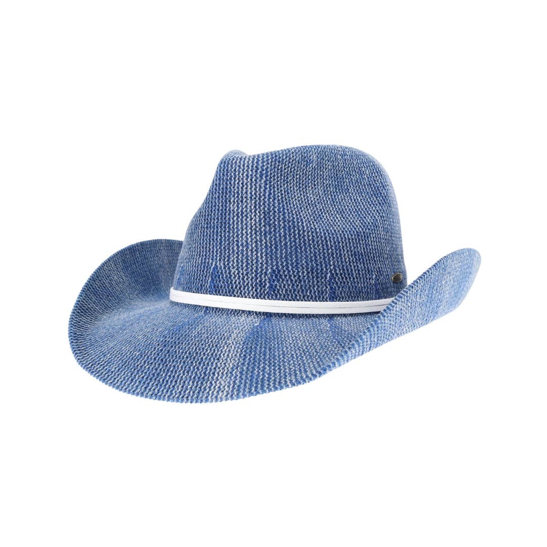 Washed Effect Knit Cowboy Hat