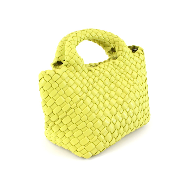 Small Woven Tote Crossbody Bag w/Cosmetic Pouch