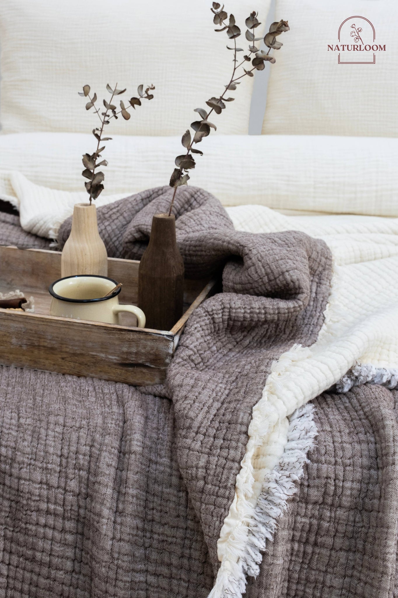 6 Layer Organic GOTS Certified Muslin Quilt - Natural Comfort, Breathable & Cozy Year Round