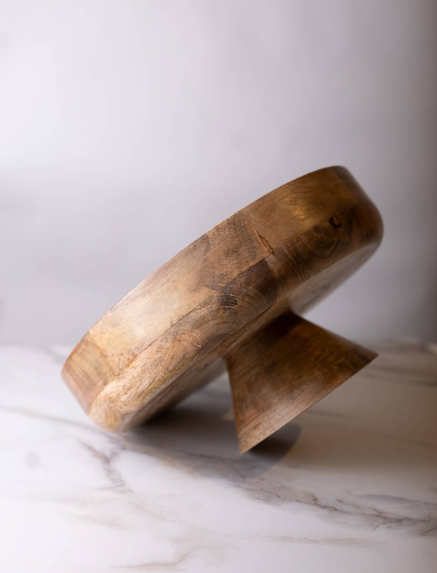 Wooden Fruit Bowl with White Enamel & Mango Wood