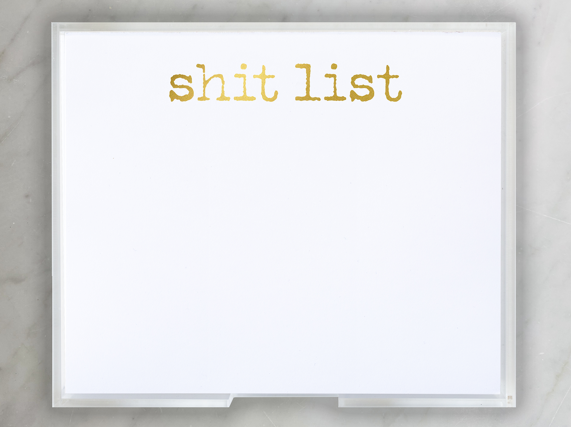 Notepad - Gold Foil Luxe "Shit List"