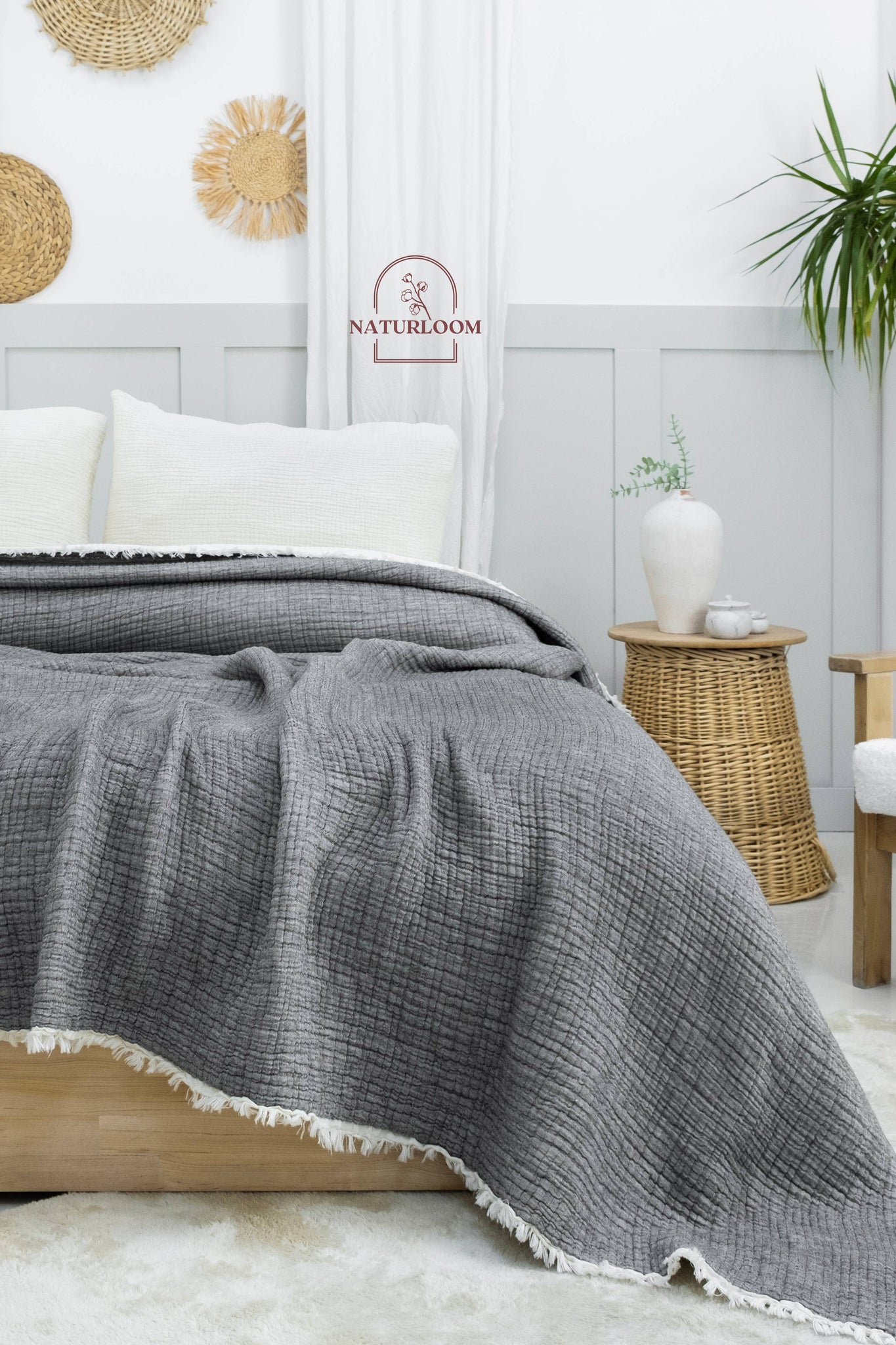 6 Layer Organic GOTS Certified Muslin Quilt - Natural Comfort, Breathable & Cozy Year Round