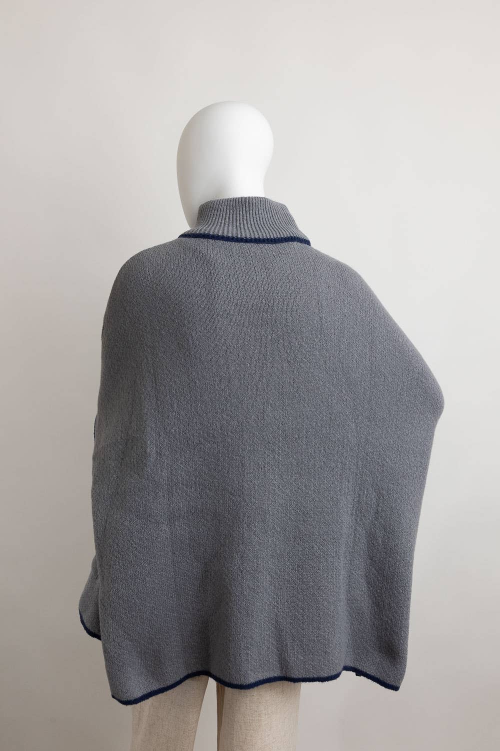 Cozy Turtle Neck Poncho With Arm Holes