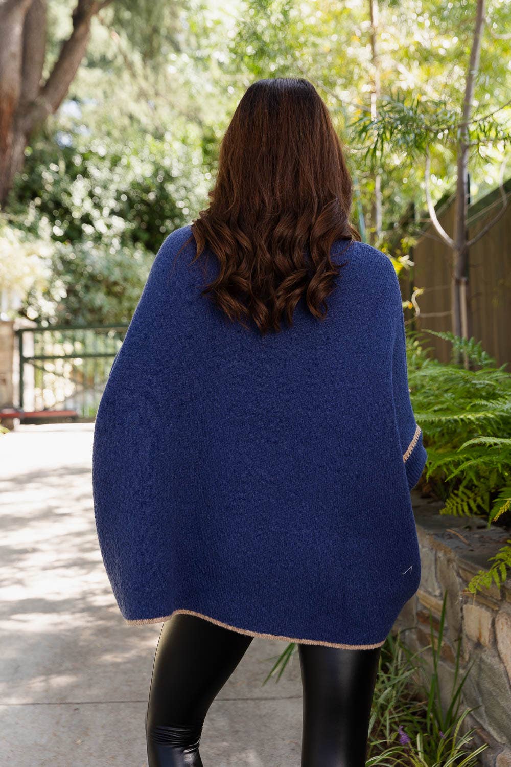 Cozy Turtle Neck Poncho With Arm Holes