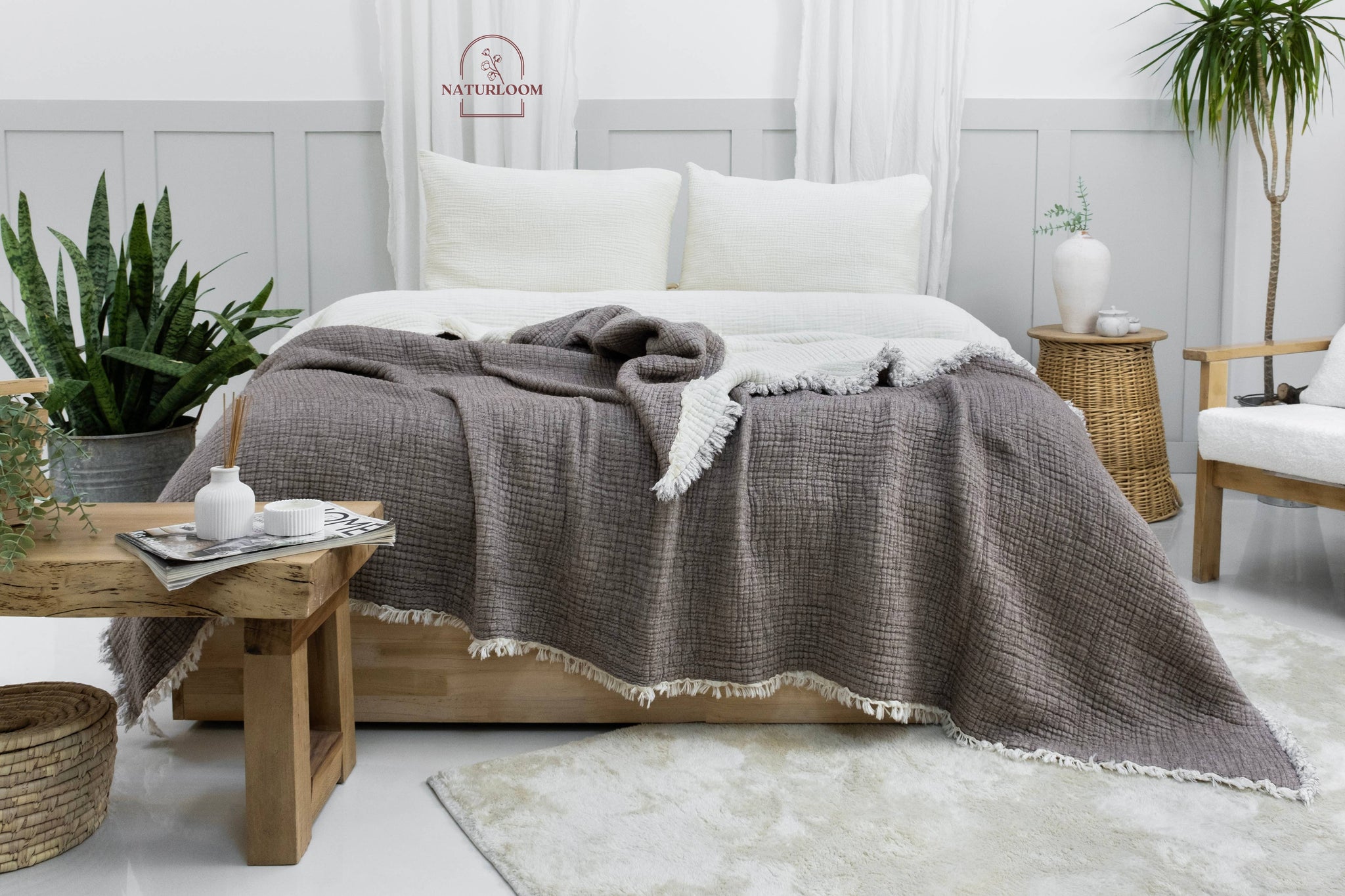 6 Layer Organic GOTS Certified Muslin Quilt - Natural Comfort, Breathable & Cozy Year Round