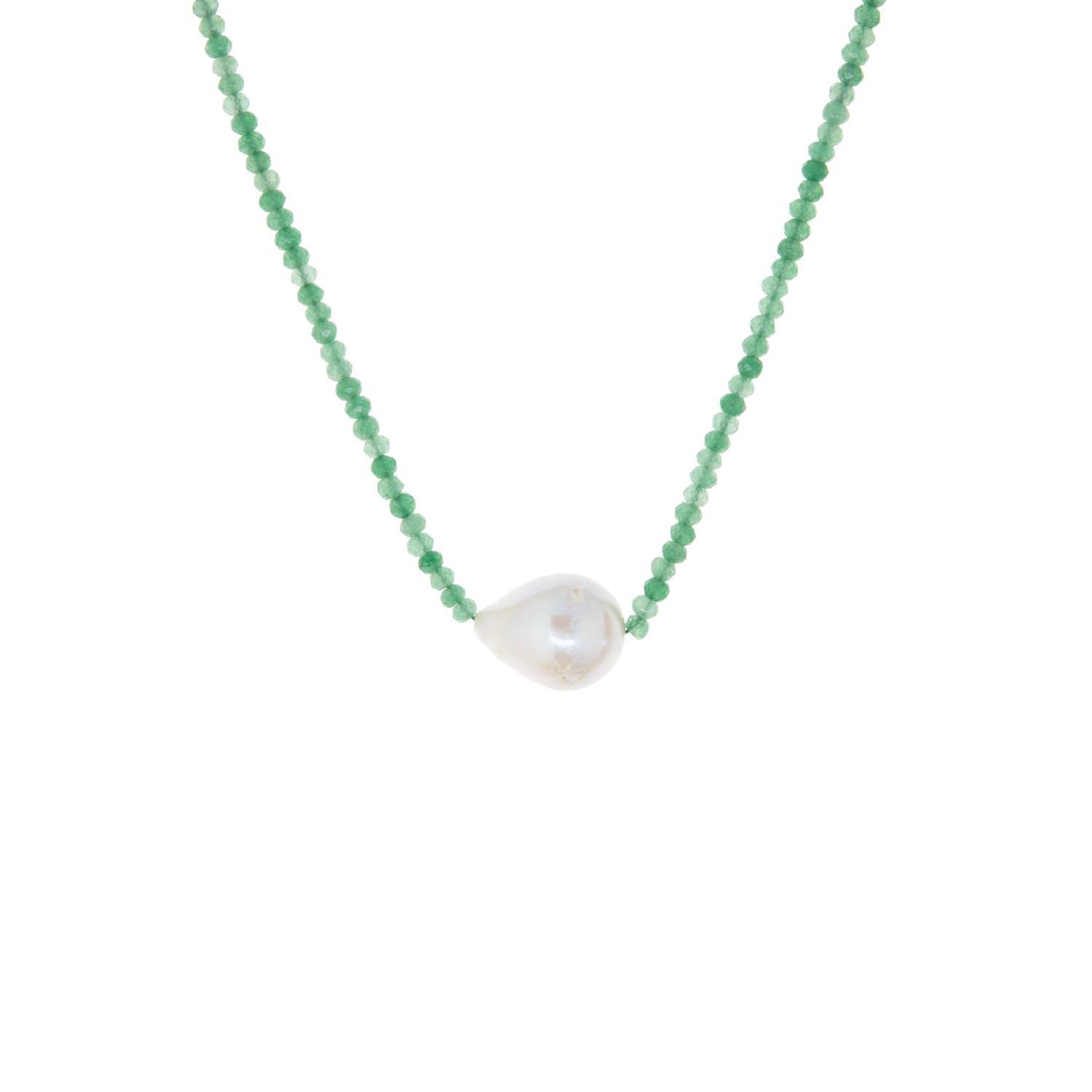 Semi precious stone necklace with pearl