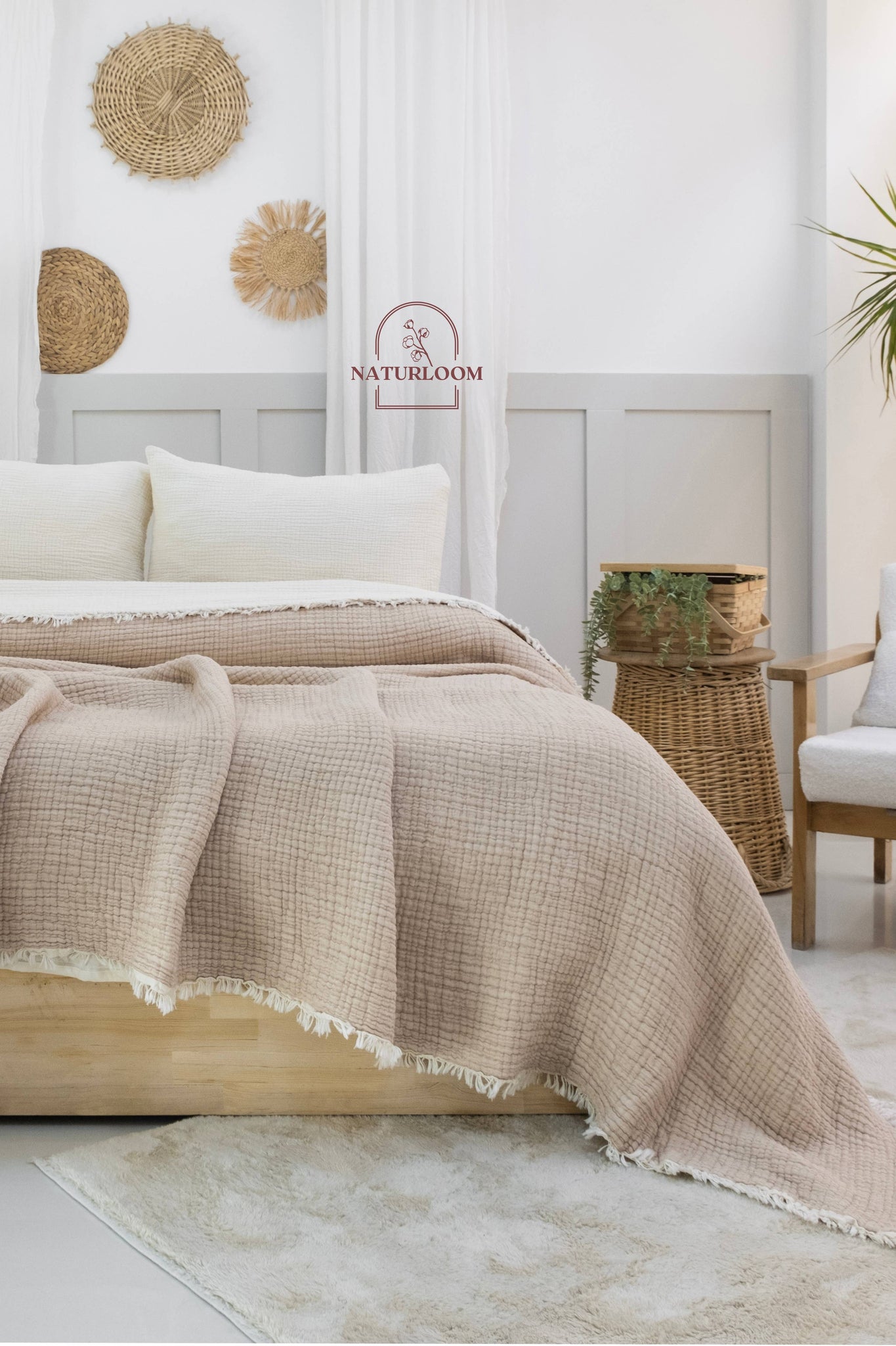 6 Layer Organic GOTS Certified Muslin Quilt - Natural Comfort, Breathable & Cozy Year Round