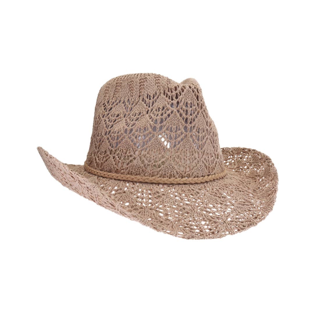 Horseshoe Lace Knit Cowboy Hat