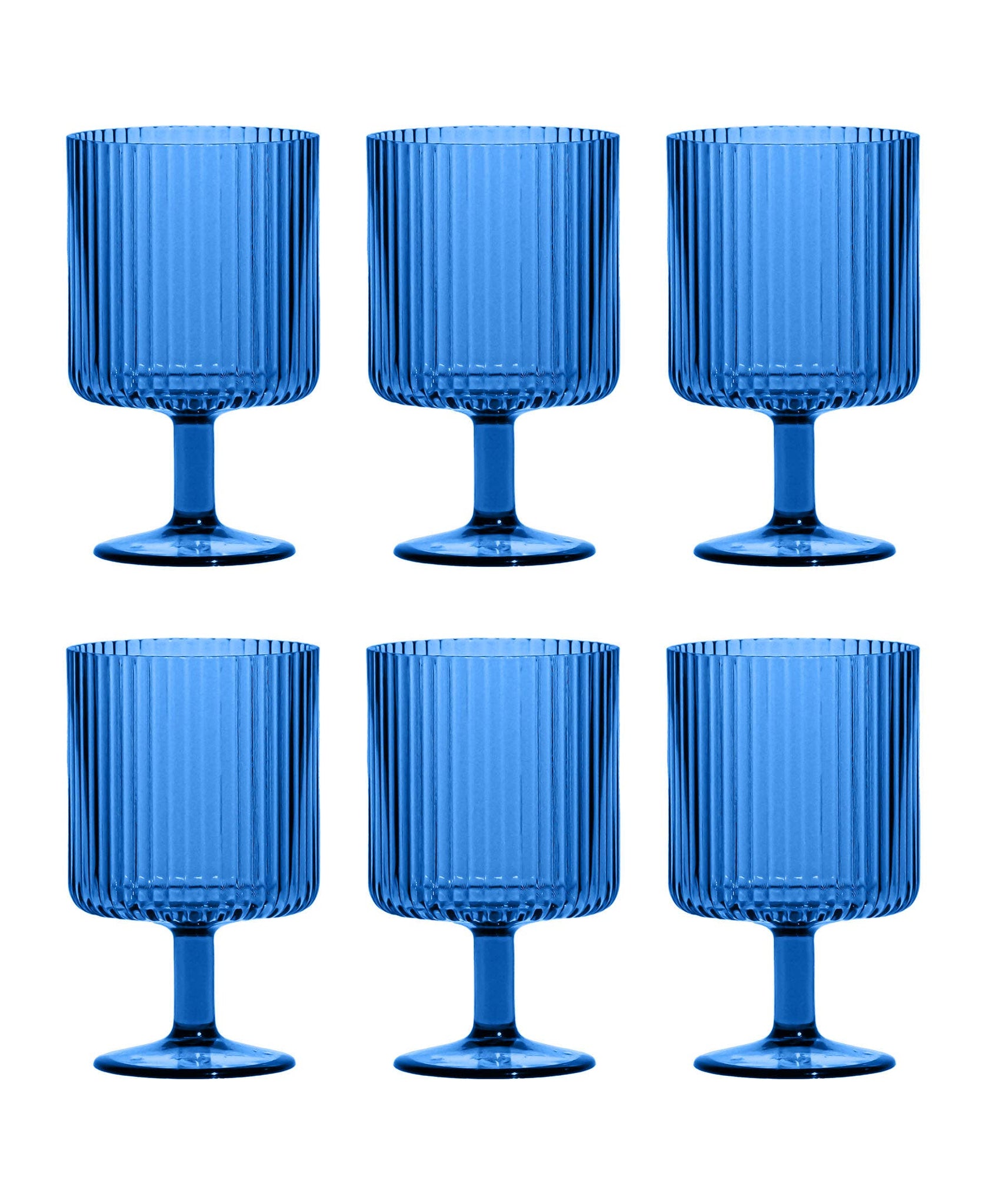 Ribbed 15oz Stacking Wine Goblet- Set of 6